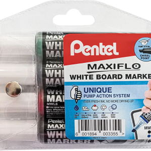 Maxiflo Pump-It 2.0mm x 5.7mm Chisel Point White Board Marker