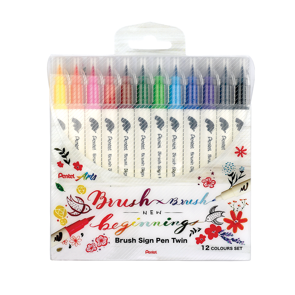 Brush Sign Pen Twin (12 PC Set)