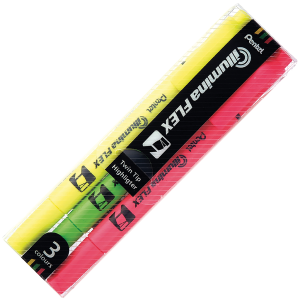 ILLUMINA FLEX Flexible Chisel / Fine Bullet Point Highlighters
