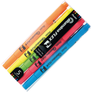 ILLUMINA FLEX Flexible Chisel/ Fine Bullet Point Highlighters